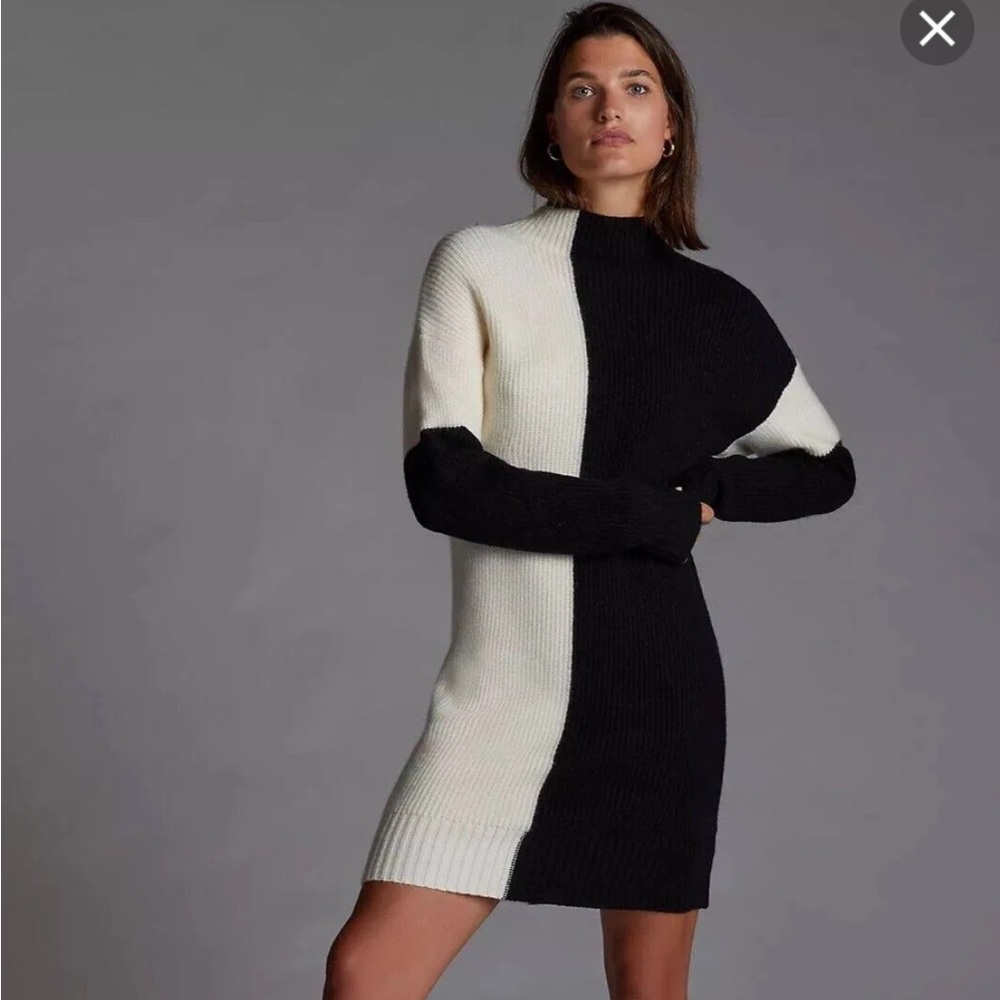 ❌SOLD Anthro color block mini sweater dress NWOT